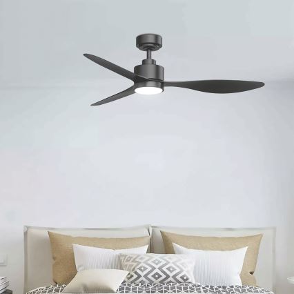 Aigostar - LED dimbare plafondventilator LED/20W/230V 2700-6500K 132cm zwart + afstandsbediening