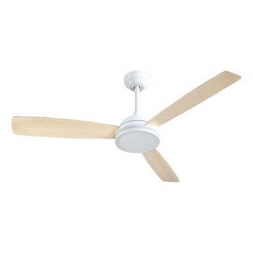 Aigostar - LED dimbare plafondventilator LED/20W/230V 2700-6500K 132cm wit/beige + afstandsbediening