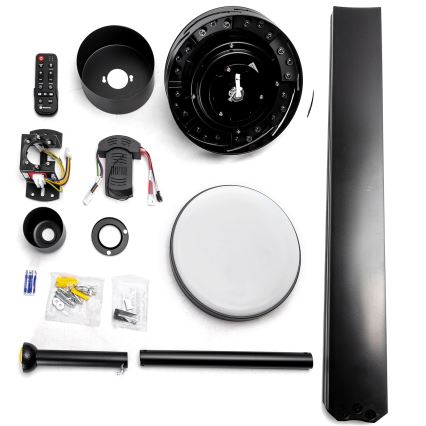 Aigostar - LED dimbare plafondventilator LED/24W/230V 2700-6500K 165cm zwart + afstandsbediening