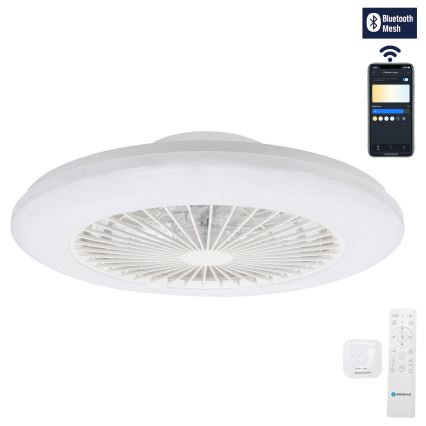 Aigostar - LED Dimbare plafondlamp met ventilator LED/40W/230V 2700-6500K diameter 48,5 cm wit + afstandsbediening