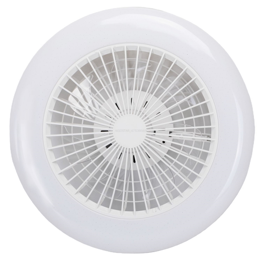 Aigostar - LED Dimbare plafondlamp met ventilator LED/40W/230V 2700-6500K diameter 48,5 cm wit + afstandsbediening