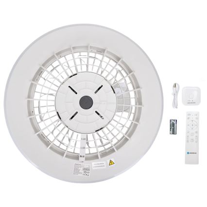 Aigostar - LED Dimbare plafondlamp met ventilator LED/40W/230V 2700-6500K diameter 48,5 cm wit + afstandsbediening