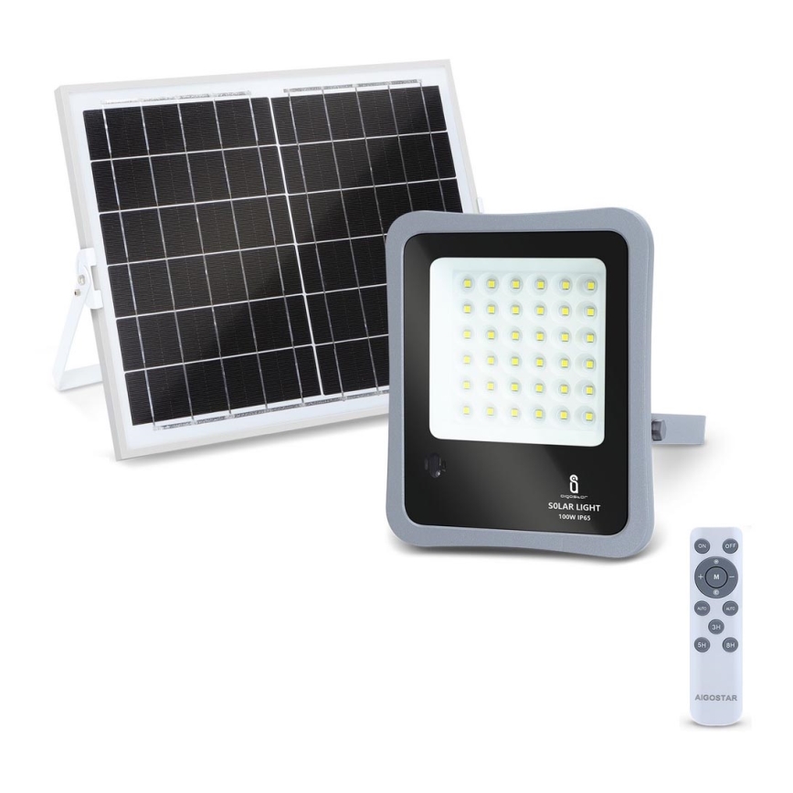 Aigostar - LED Dimbare zonne-schijnwerper LED/100W/3,2V IP65 10000 mAh + AB