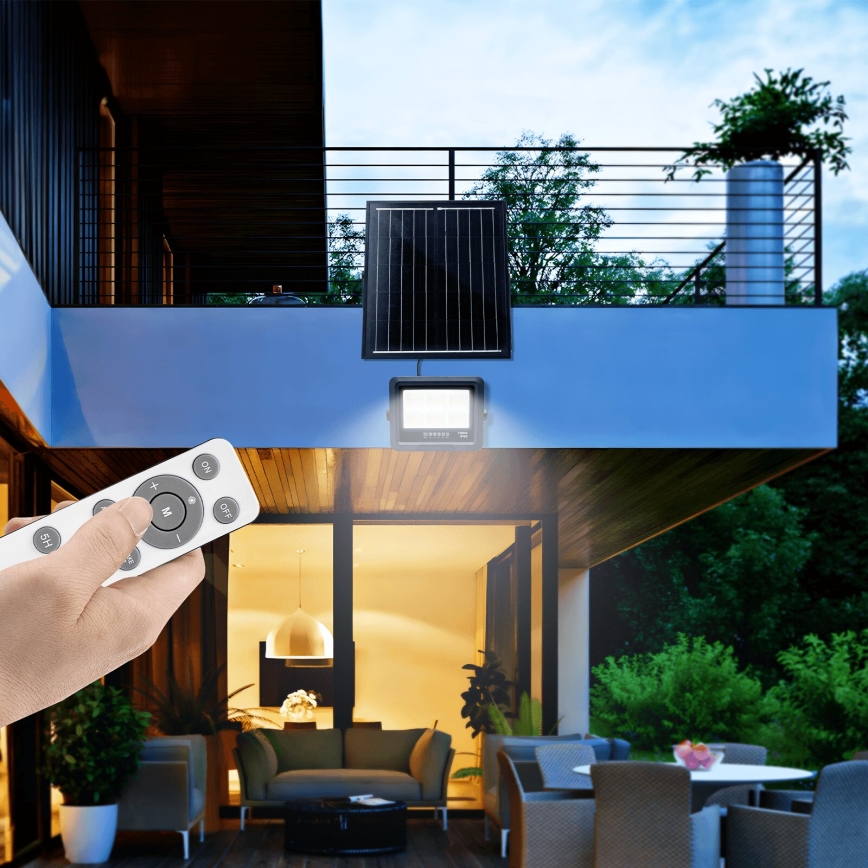 Aigostar - LED Dimbare zonne-schijnwerper LED/100W/3,4V IP65 + afstandsbediening