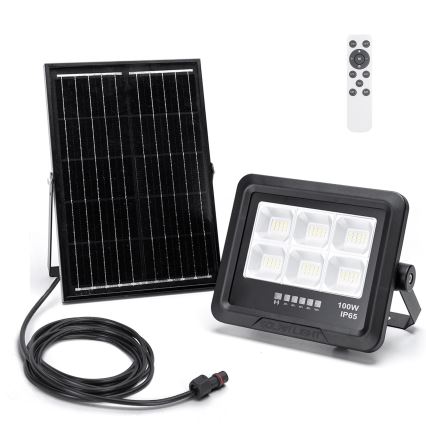 Aigostar - LED Dimbare zonne-schijnwerper LED/100W/3,4V IP65 + afstandsbediening