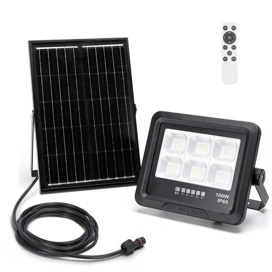 Aigostar - LED Dimbare zonne-schijnwerper LED/100W/3,4V IP65 + afstandsbediening