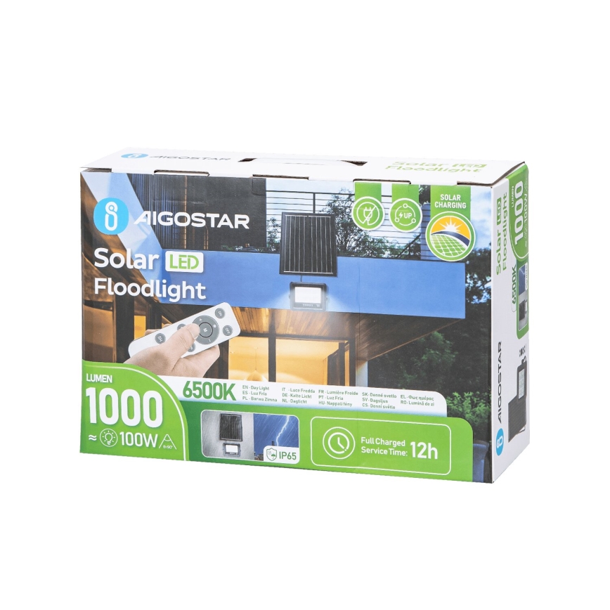 Aigostar - LED Dimbare zonne-schijnwerper LED/100W/3,4V IP65 + afstandsbediening