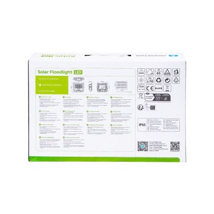 Aigostar - LED Dimbare zonne-schijnwerper LED/100W/3,4V IP65 + afstandsbediening