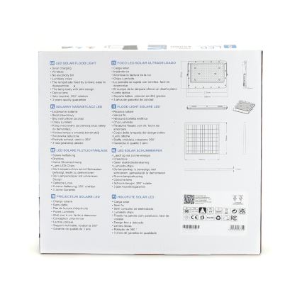 Aigostar - LED Dimbare zonne-schijnwerper LED/200W/3,2V IP65 20000 mAh + afstandsbediening