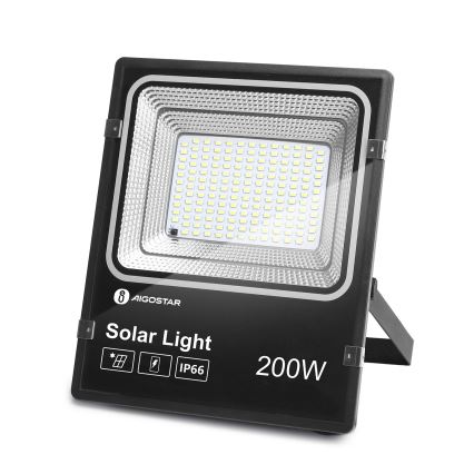 Aigostar - LED Dimbare zonne-schijnwerper LED/200W/3,2V IP66 + afstandsbediening