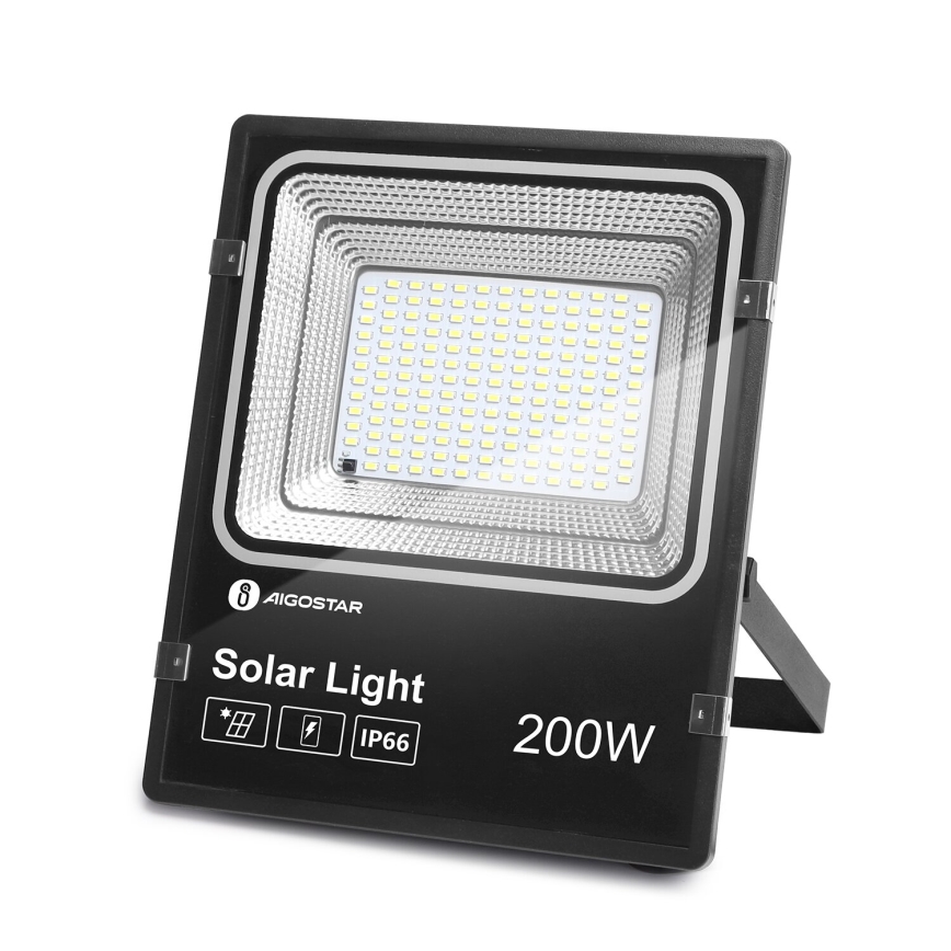 Aigostar - LED Dimbare zonne-schijnwerper LED/200W/3,2V IP66 + afstandsbediening