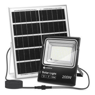 Aigostar - LED Dimbare zonne-schijnwerper LED/200W/3,2V IP66 + afstandsbediening