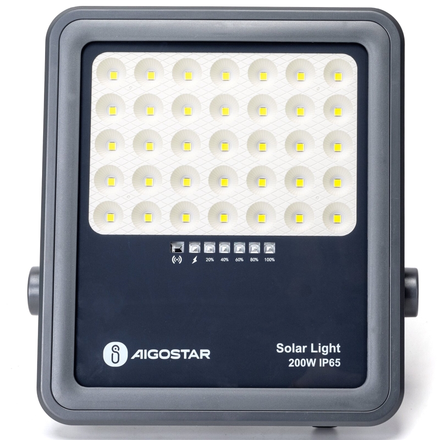Aigostar - LED Dimbare zonne-schijnwerper LED/200W/3,4V IP65 + afstandsbediening
