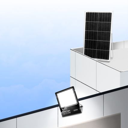 Aigostar - LED Dimbare zonne-schijnwerper LED/300W/3,2V IP66 + afstandsbediening