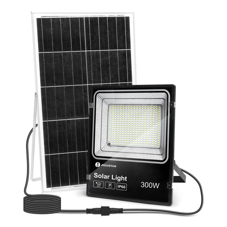 Aigostar - LED Dimbare zonne-schijnwerper LED/300W/3,2V IP66 + afstandsbediening