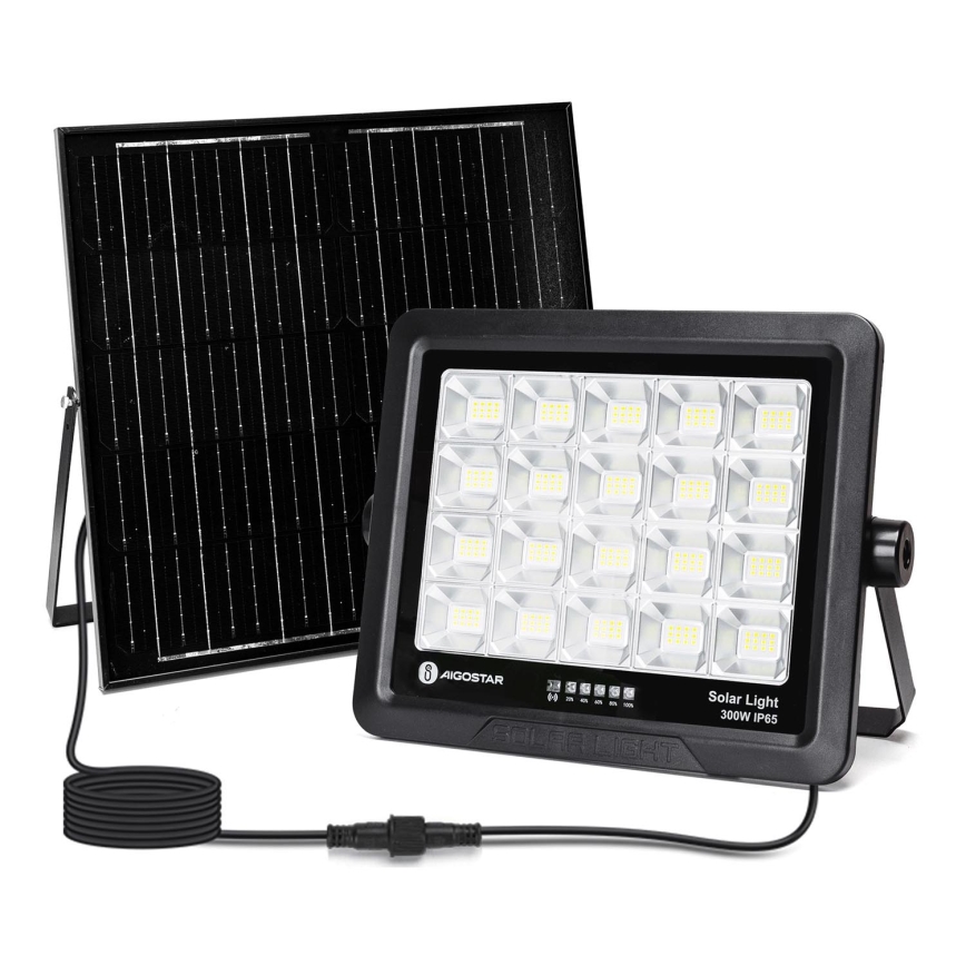 Aigostar - LED Dimbare zonne-schijnwerper LED/300W/3,4V IP65 + afstandsbediening