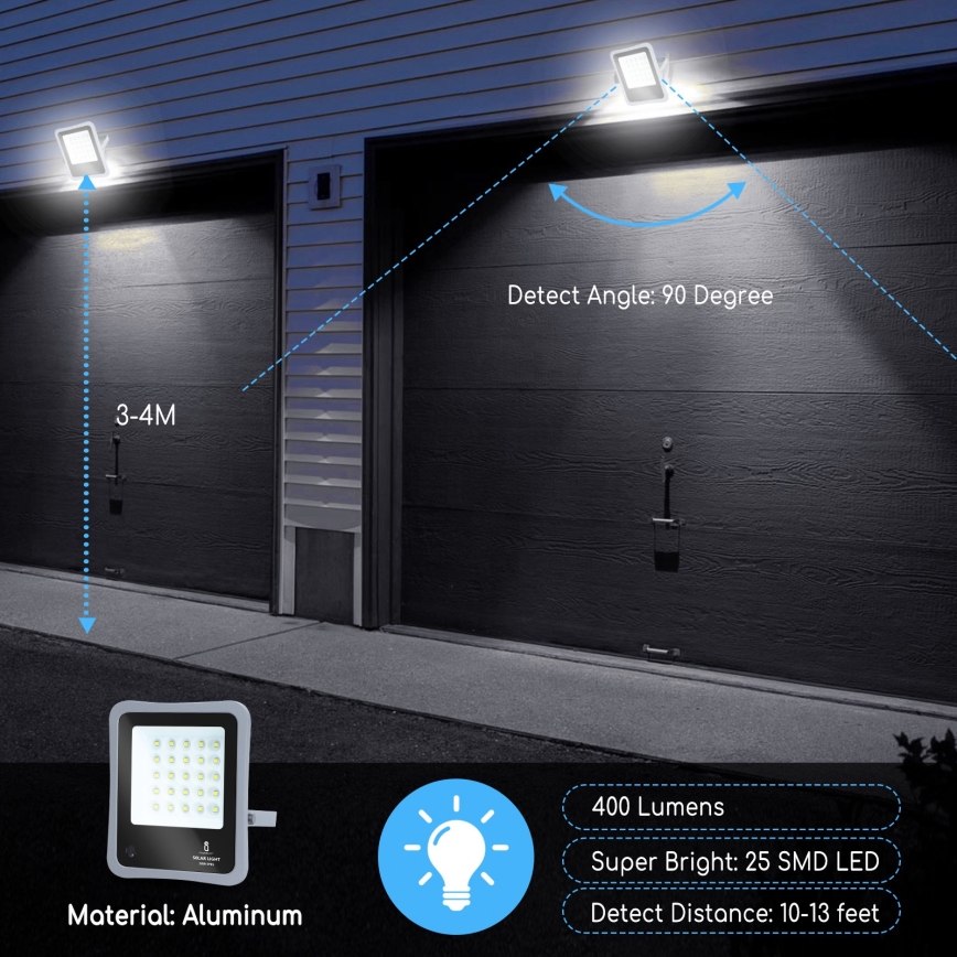 Aigostar - LED Dimbare zonne-schijnwerper LED/30W/3,2V 20000 mAh IP67 + AB