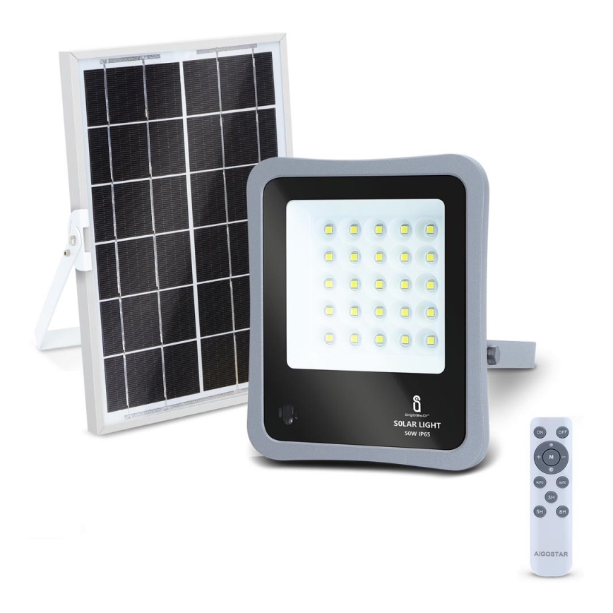 Aigostar - LED Dimbare zonne-schijnwerper LED/50W/3,2V IP65 6000 mAh + AB