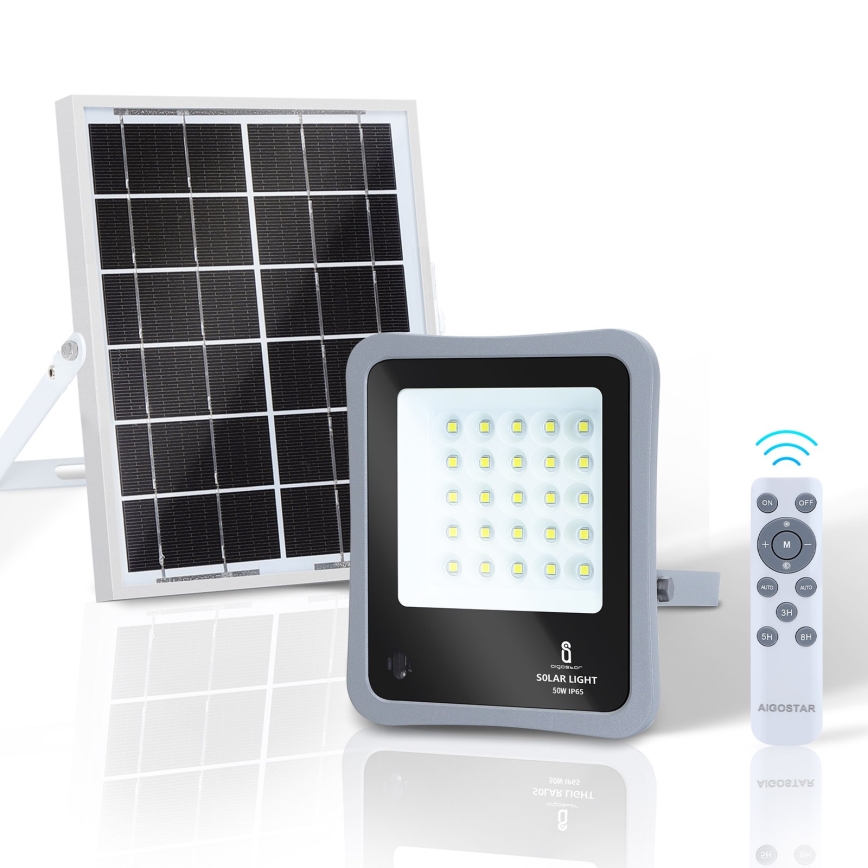 Aigostar - LED Dimbare zonne-schijnwerper LED/50W/3,2V IP65 6000 mAh + AB