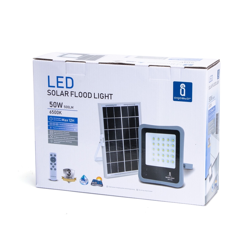 Aigostar - LED Dimbare zonne-schijnwerper LED/50W/3,2V IP65 6000 mAh + AB