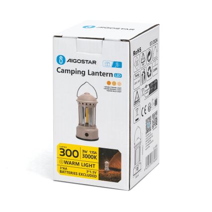 Aigostar - LED Draagbaar kamperen lamp LED/3W/3xAA