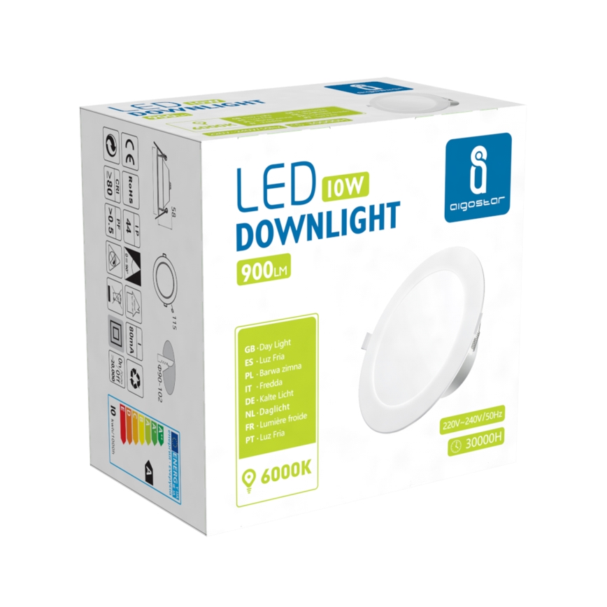 Aigostar - Hangende LED Badkamer plafond verlichting LED/10W/230V 6000K IP44 diameter 11,5 cm wit