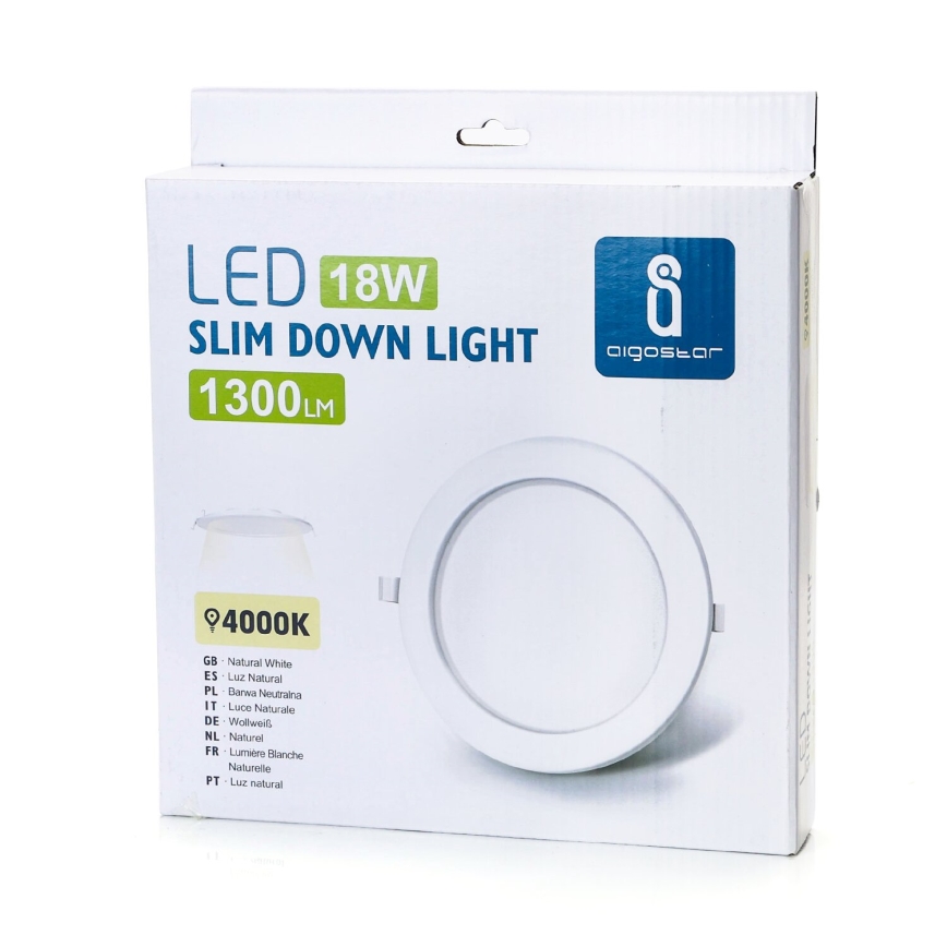 Aigostar - LED Hang plafondverlichting ULTRATHIN LED/18W/230V 4000K wit