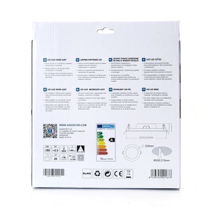 Aigostar - LED Hang plafondverlichting ULTRATHIN LED/18W/230V 4000K wit