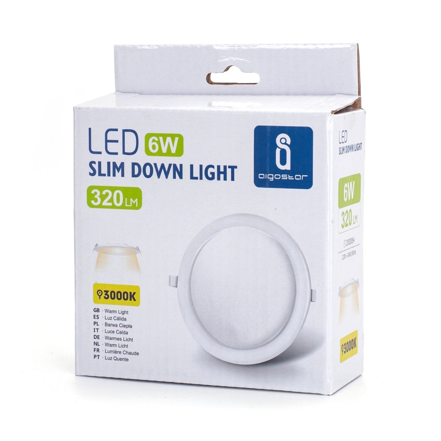 Aigostar - LED Hang plafondverlichting ULTRATHIN LED/6W/230V 3000K wit