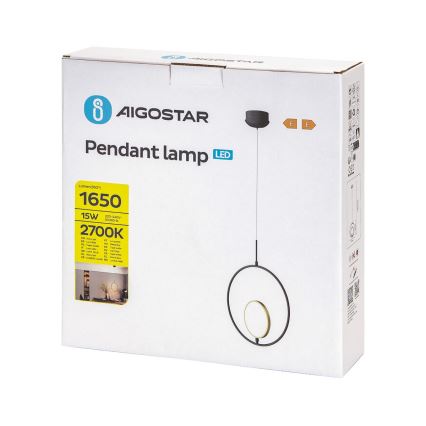 Aigostar - LED Hanglamp aan een koord LED/15W/230V 6500K zwart/goud