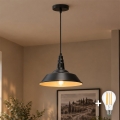 Aigostar - LED hanglamp aan kabel 1xE27/60W/230V Ø 36 cm zwart