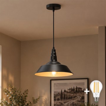 Aigostar - LED hanglamp aan kabel 1xE27/60W/230V Ø 36 cm zwart