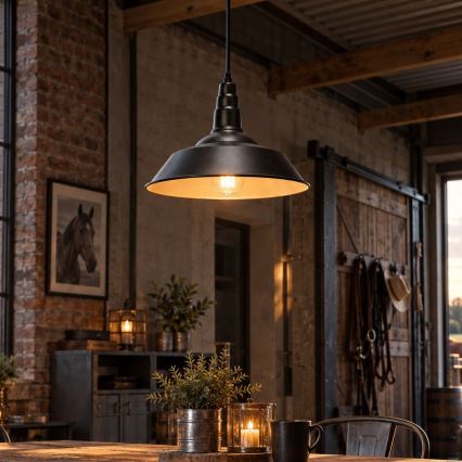 Aigostar - LED hanglamp aan kabel 1xE27/60W/230V Ø 36 cm zwart