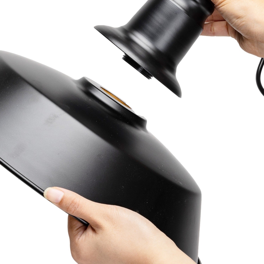 Aigostar - LED hanglamp aan kabel 1xE27/60W/230V Ø 36 cm zwart