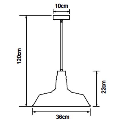 Aigostar - LED hanglamp aan kabel 1xE27/60W/230V Ø 36 cm zwart