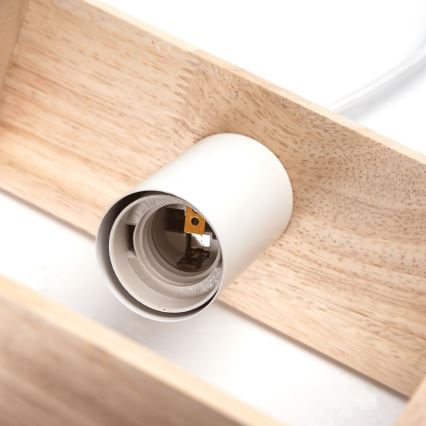 Aigostar - LED houten hanglamp met kabel 1xE27/9W/230V 2200K dennenhout