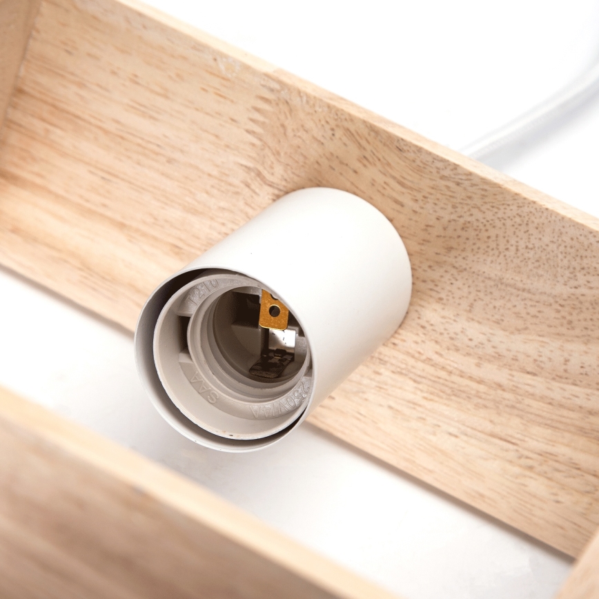 Aigostar - LED houten hanglamp met kabel 1xE27/9W/230V 2200K dennenhout