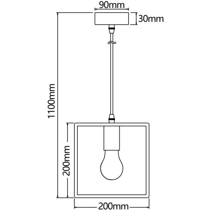 Aigostar - LED houten hanglamp met kabel 1xE27/9W/230V 2200K dennenhout