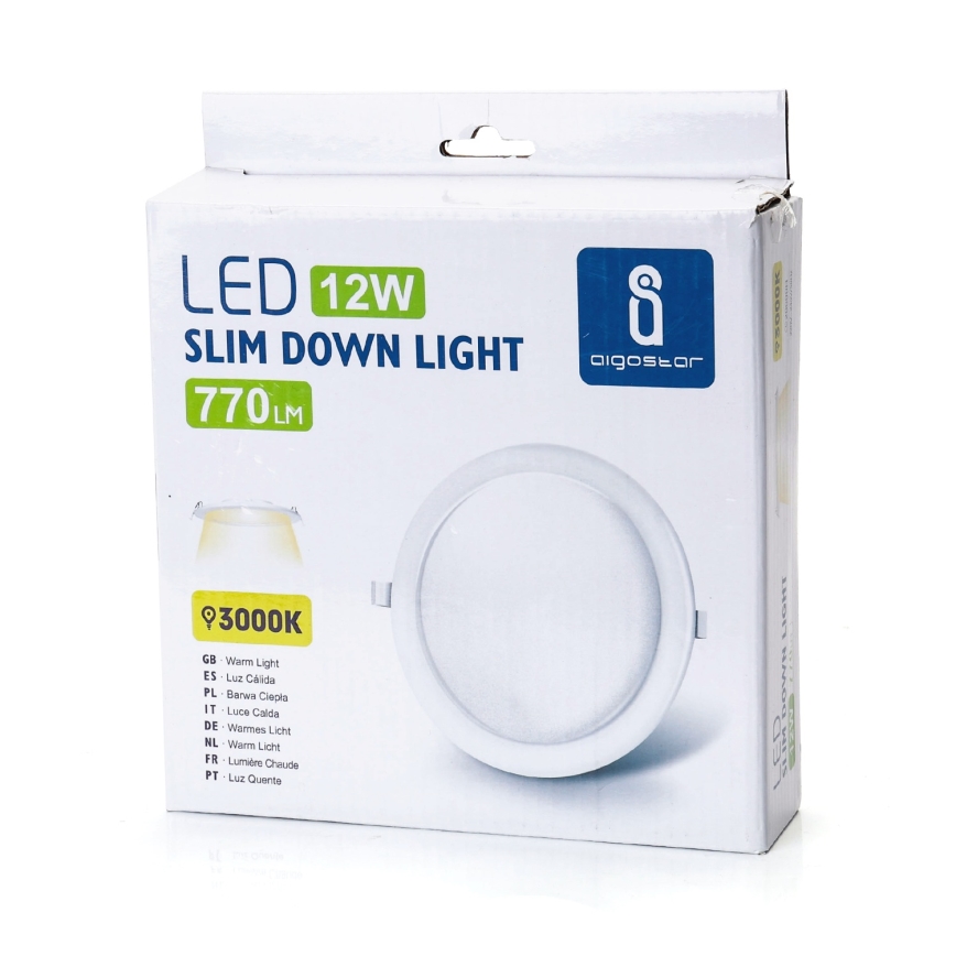 Aigostar - LED inbouwarmatuur LED/12W/230V 3000K Ø 17 cm wit