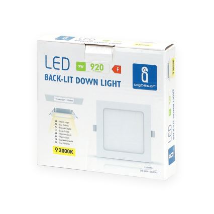 Aigostar - LED inbouwarmatuur LED/9W/230V 3000K 14,5x14,5 cm wit