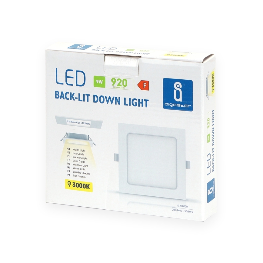 Aigostar - LED inbouwarmatuur LED/9W/230V 3000K 14,5x14,5 cm wit
