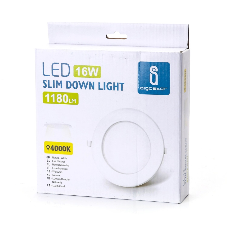 Aigostar - LED-inbouwarmatuur ULTRATHIN LED/16W/230V 4000K wit