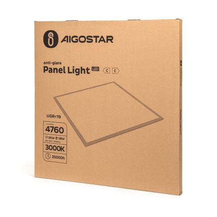 Aigostar - LED plafondpaneel LED/28W/230V Hoge efficiëntie UGR19 3000K 59,5x59,5 cm