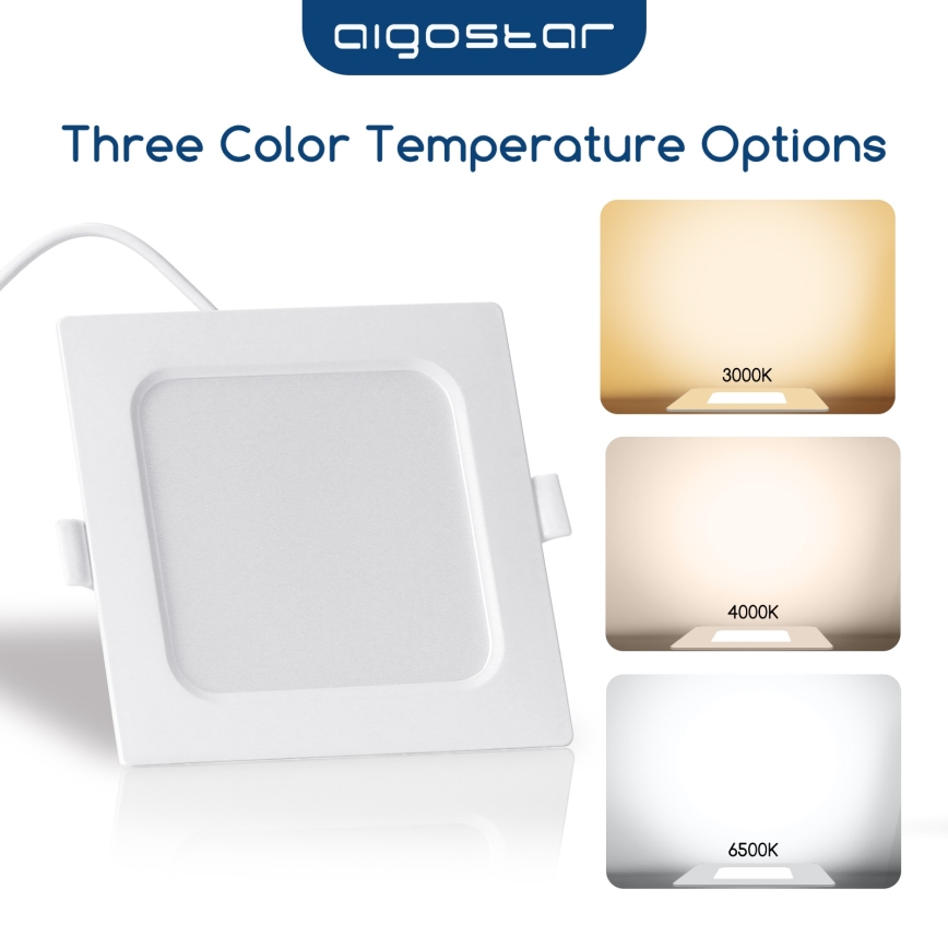 Aigostar - LED-inbouwspot 6W/230V 6500K 12x12 cm wit