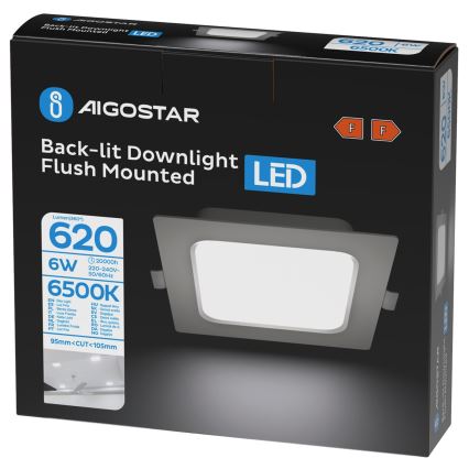Aigostar - LED-inbouwspot 6W/230V 6500K 12x12 cm wit