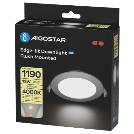 Aigostar - LED inbouwspot LED/12W/230V 4000K Ø 17 cm wit