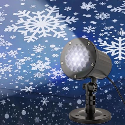 Aigostar - LED Kerst buitenprojector sneeuwvlokken LED/5W/230V IP44 koel wit