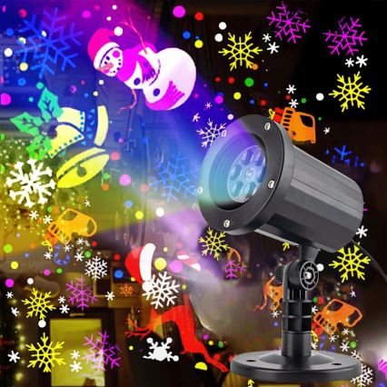 Aigostar - LED kerstprojector voor buiten met sneeuwvlokken LED/5W/230V IP44 meerkleurig