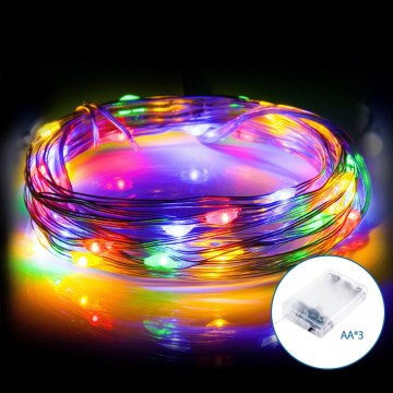 Aigostar - LED Kerst lichtsnoer 20xLED/3xAA 2,3m Meerdere kleuren