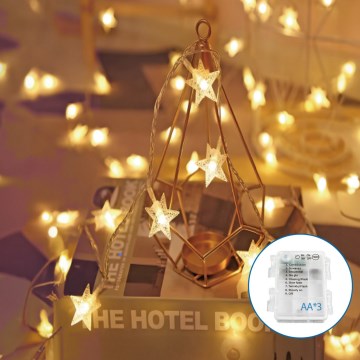Aigostar - LED Kerst lichtsnoer 20xLED/3xAA 3,3m sterren